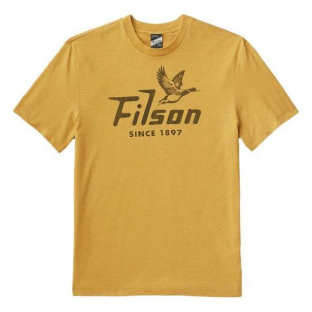 Filson Yellow Short Sleeve Tee Classic Crew Neck